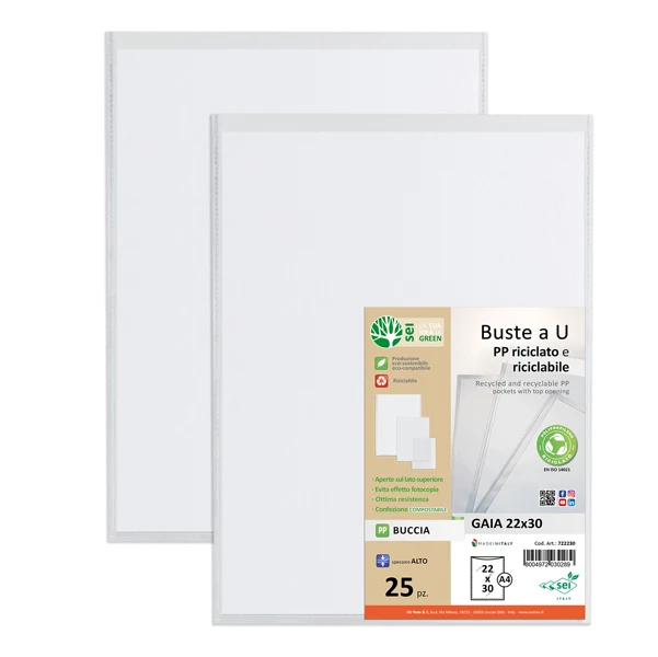 Buste a U A4 PPL Riciclato – Antiriflesso | Sei Rota