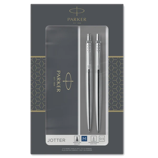 Gift Set Parker Jotter – Penna a Sfera + Portamine Stainless Steel CT