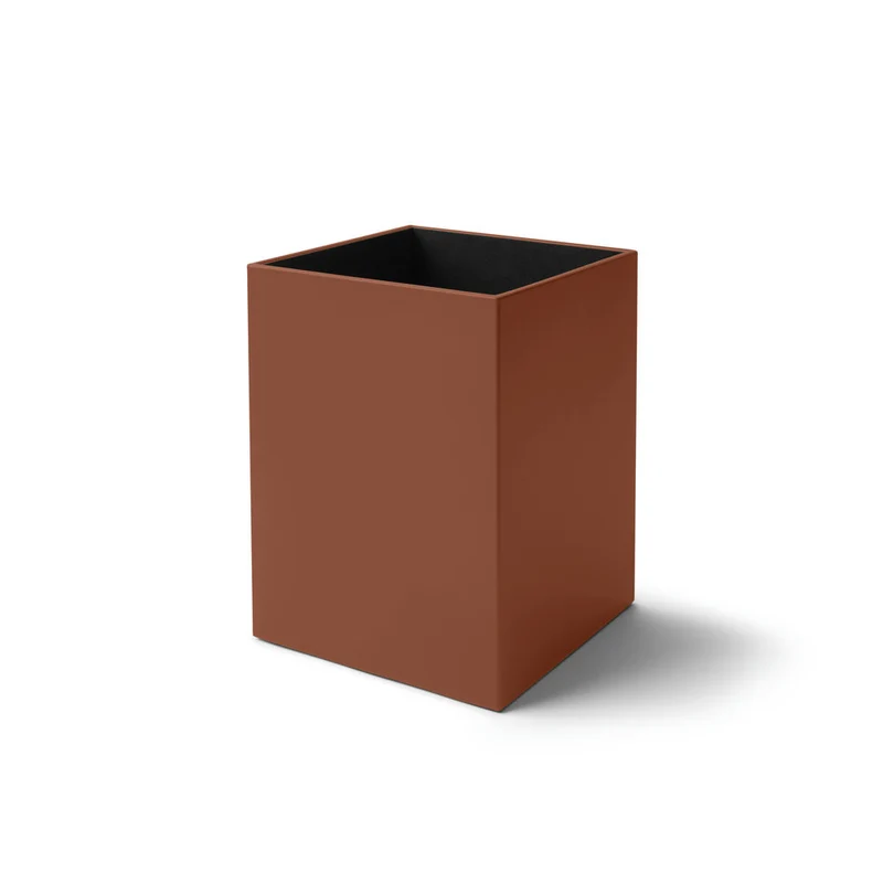 Cestino Gettacarte Minerva Cuoio Rigenerato 25x25xH.32 cm 11 Colori Made in Italy