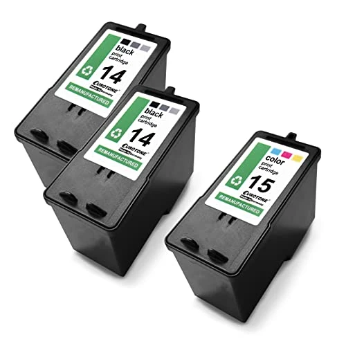3 cartucce d'inchiostro Eurotone compatibili con Lexmark 14XL – Multicolore/Nero – per 18C2080E, 15XL