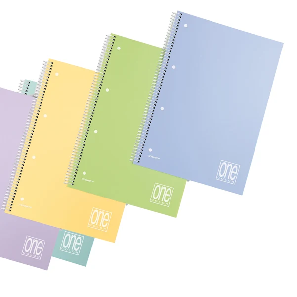 Quaderno A4 One Color Pastel Spiralato Forato 80 Fogli Conf. 6 pz - Blasetti