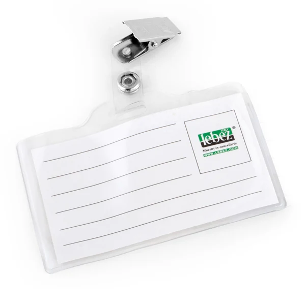 Portabadge Trasparente con Clip 4 Formati Conf. 24-50 pz | Lebez