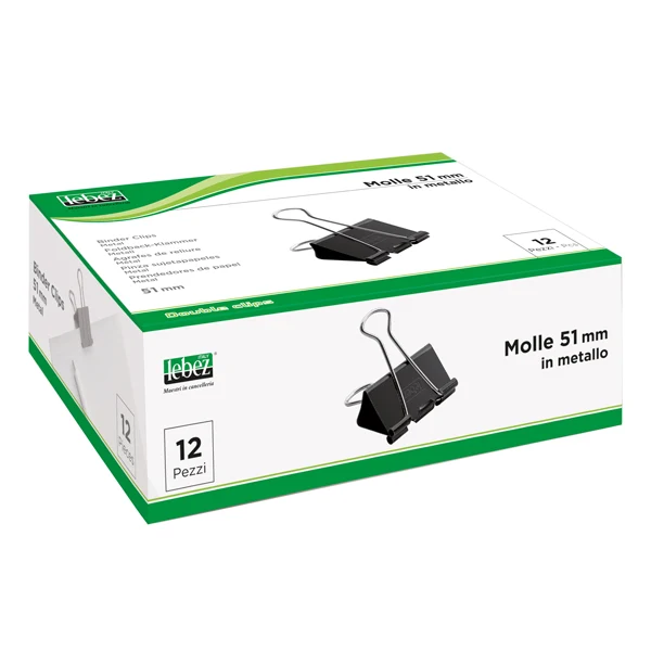 Molle a Pinza Double Clips Nere Acciaio Conf. 12 pz 5 Misure | Lebez