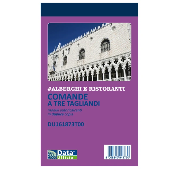 Blocco Comande 3 Tagliandi 25/25/25 – CF. 10 Blocchi, 16,8x10 cm - Data Ufficio