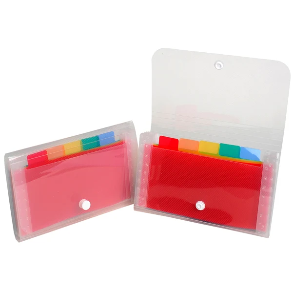 Classificatore Crystal Trasparente 4 Formati da 6 a 13 Tasche per Ufficio e Scuola - Exacompta