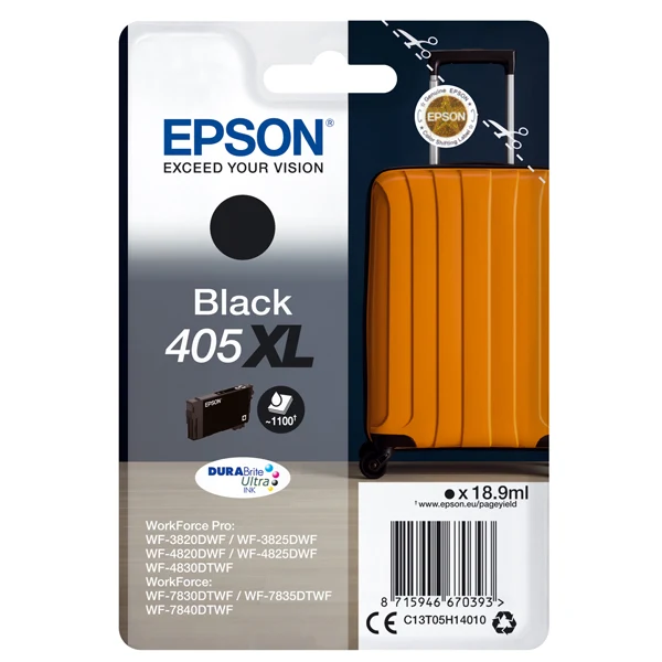 Cartuccia Originale Epson Serie 405XL “Valigia” Alta Capacità – Nero (T05H1), Ciano (T05H2), Magenta (T05H3), Giallo (T05H4)