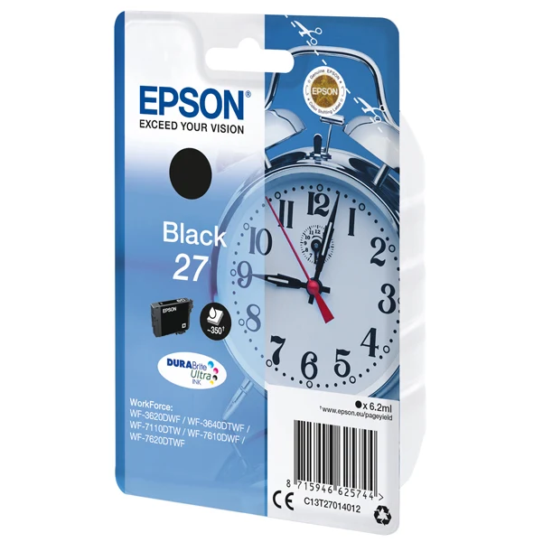 Cartuccia Originale Epson Serie 27 “Sveglia” – Nero (T2701), Ciano (T2702), Magenta (T2703), Giallo (T2704)