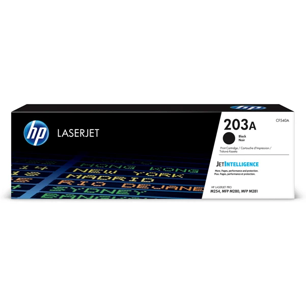Toner Originale HP Serie 203A – Nero (CF540A), Ciano (CF541A), Giallo (CF542A), Magenta (CF543A)
