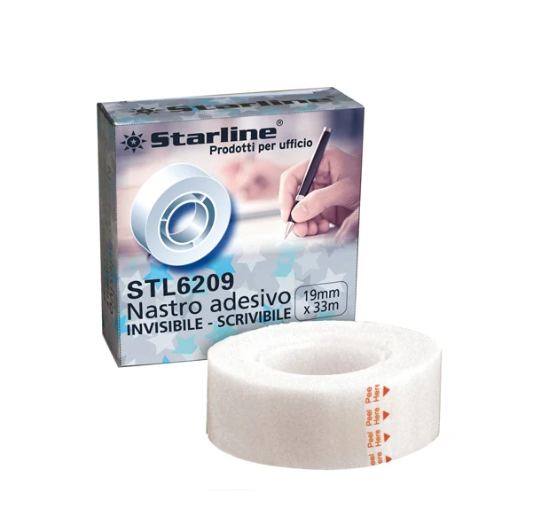 Nastro Adesivo Scrivibile Invisibile PP Mattato 19 mm x 33 m | Starline