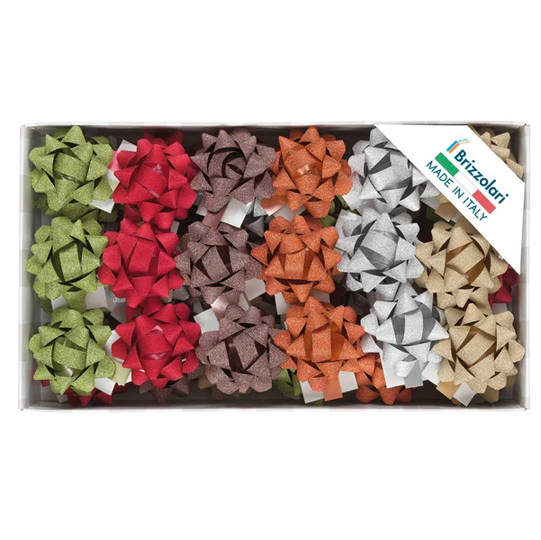 Coccarde – Glitty, 10 mm x Diam. 5, Colori Assortiti, Cf. 50 Pz. | Brizzolari