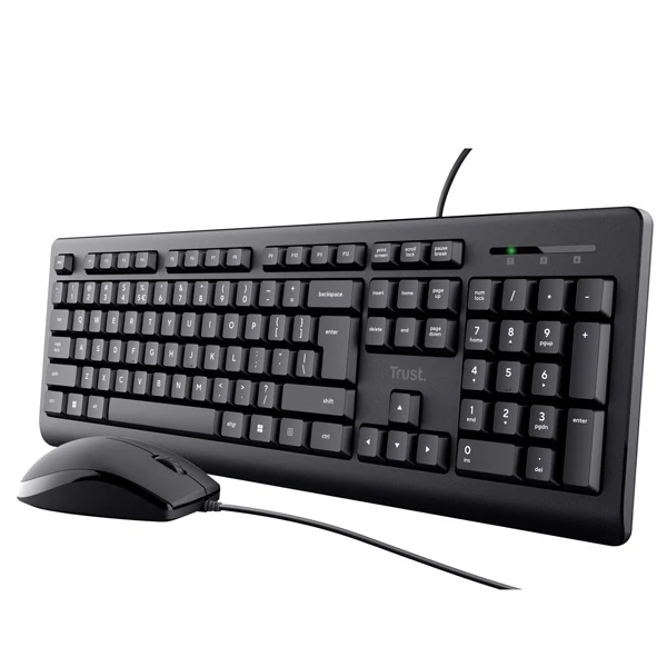 Set Tastiera e Mouse con Filo Primo – Silenzioso, Cavo 1,8 m, Resistente agli Sversamenti - Trust