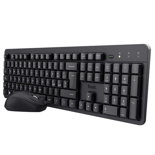 Set Tastiera e Mouse Wireless Ultrasilenzioso TKM360 – DPI 800-1600, Resistente agli Schizzi - Trust