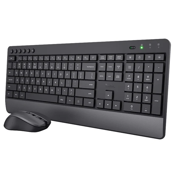 Set Tastiera e Mouse Wireless Ultrasilenzioso Trezo – 85% Riciclato, Autonomia 99 Mesi - Trust