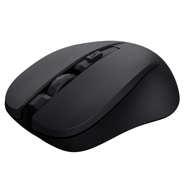 Mouse Ottico Wireless Silenzioso Mydo – DPI 1000-1800, 82% Plastica Riciclata, Nero - Trust