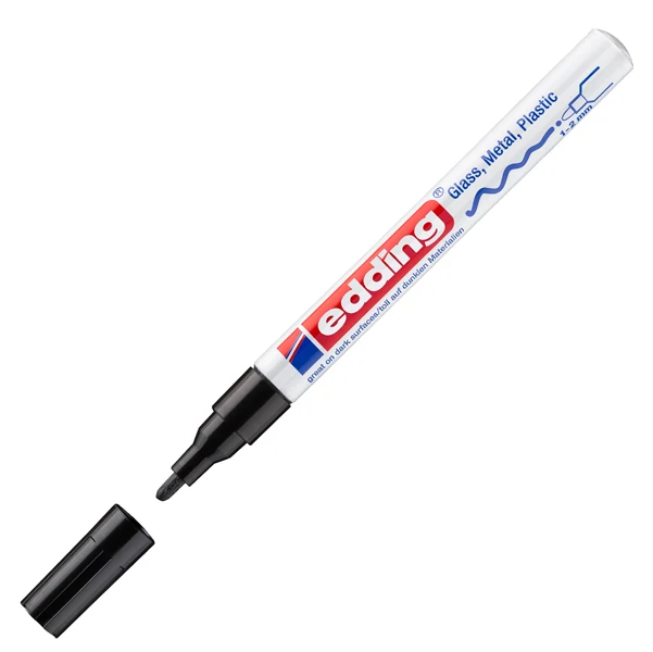 Marcatore 751 a Vernice Nero – Punta 1-2 mm | Edding