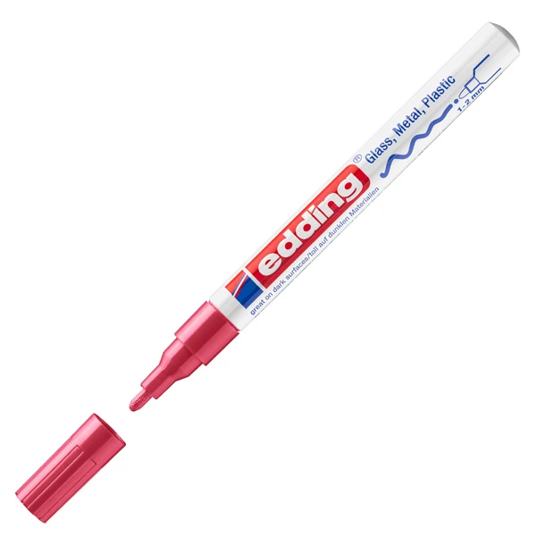 Marcatore 751 a Vernice Rosso – Punta 1-2 mm | Edding