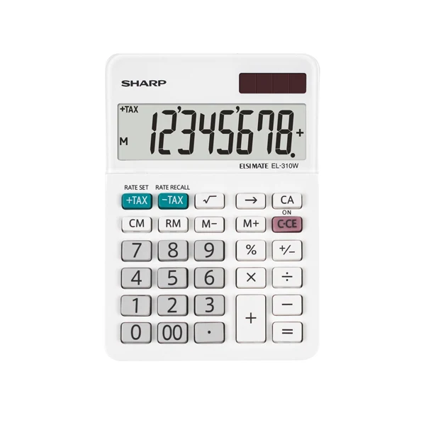 Calcolatrice da Tavolo EL-310WB 8 Cifre Doppia Alimentazione Bianco - Sharp