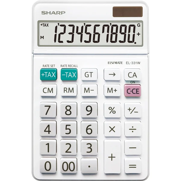 Calcolatrice da Tavolo EL-331WB 10 Cifre Display Inclinabile Tax GT - Sharp