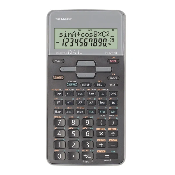 Calcolatrice Scientifica EL-531THBGY 273 Funzioni Display 12 Cifre Grigio - Sharp