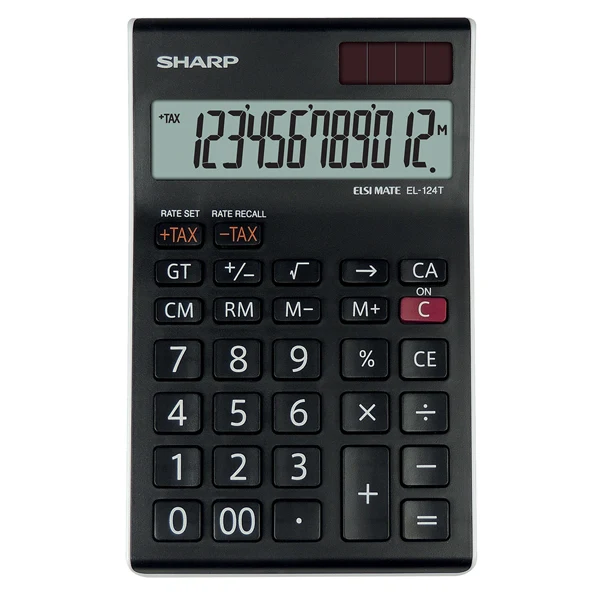 Calcolatrice da Tavolo EL-124T 12 Cifre TAX 4 Memorie Tasto Doppio Zero - Sharp