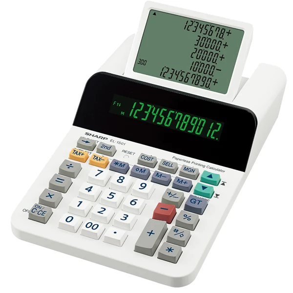 Calcolatrice Scrivente EL-1501 12 Cifre Doppio Display COST/SELL/MARGIN - Sharp
