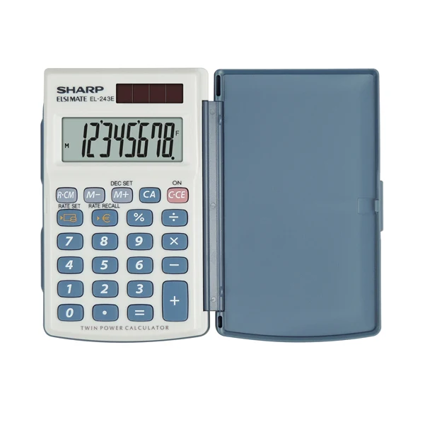 Calcolatrice Tascabile EL-243EB 8 Cifre con Custodia Rigida Inclusa - Sharp