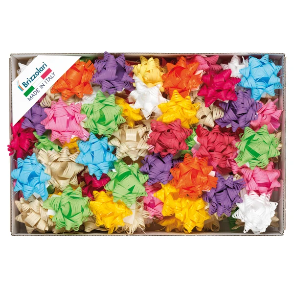 Coccarde Rafia Sintetica, Diam. 19, Colori Assortiti, Cf. 70 Pz. | Brizzolari