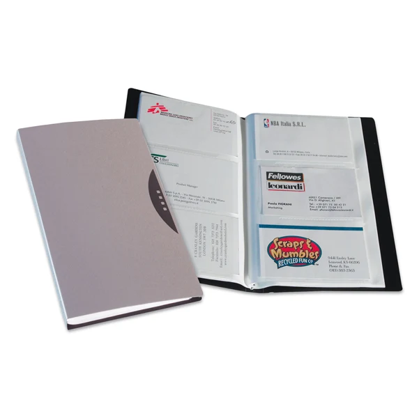 Porta Biglietti da Visita Office Suites 120/240 Tasche Silver e Nero - Fellowes