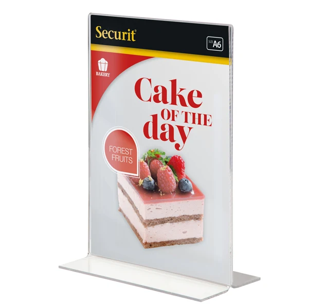Display a T in Polistirene Trasparente – A6, A5 o A4 - Securit