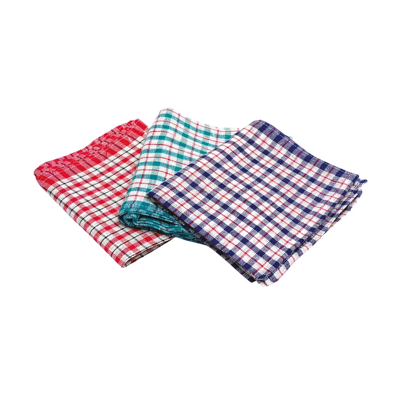 2Work Check Design Tea Towels 430x680mm (Pack of 10) KRSRY0311