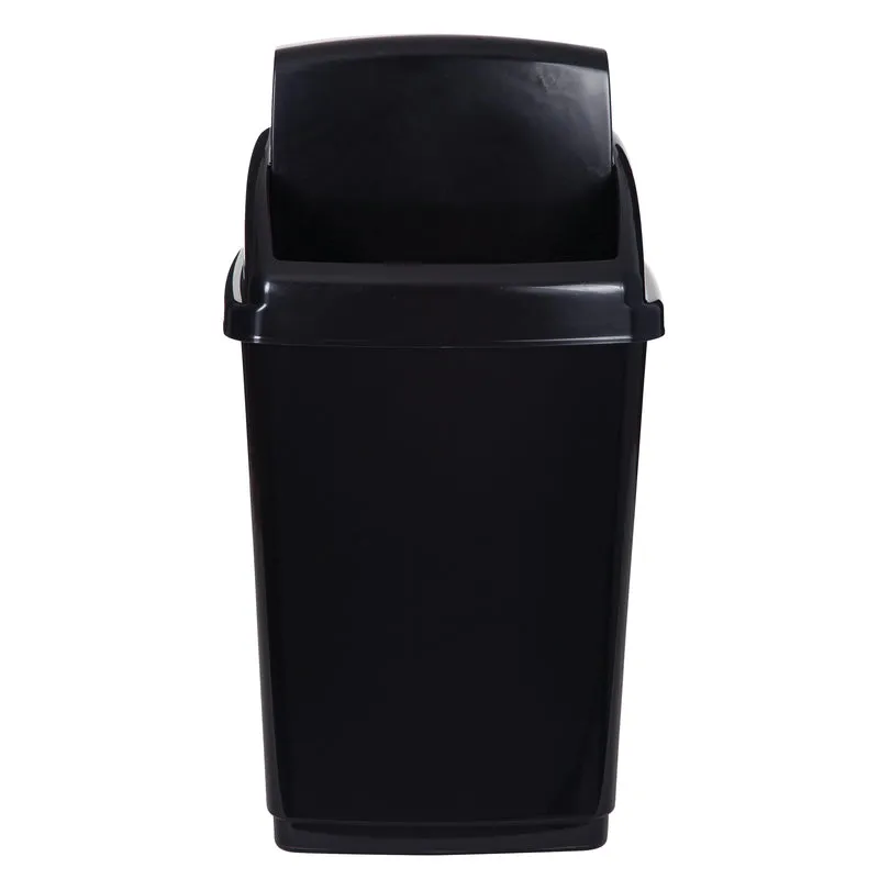 2Work Swing Top Bin 50 Litre Capacity Black 2W810012
