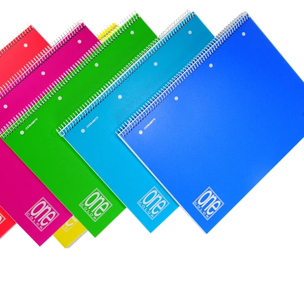 Quaderno A4 One Color Spiralato Forato 80 Fogli Doppia Copertina PPL Conf. 6 pz - Blasetti
