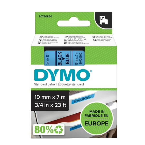 Nastro D1 19mm x 7m 8 Colori Poliestere per Etichettatrice LabelManager – DYMO