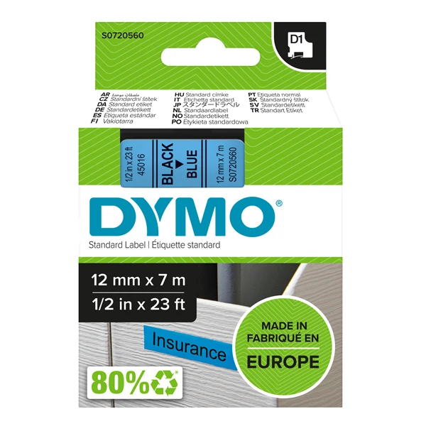 Nastro D1 12mm x 7m 10 Colori Poliestere per Etichettatrice LabelManager – DYMO