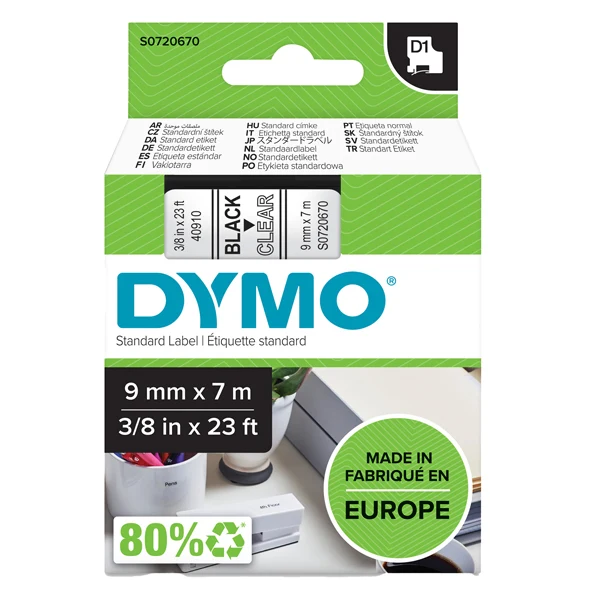 Nastro D1 9mm x 7m 7 Colori Poliestere per Etichettatrice LabelManager – DYMO