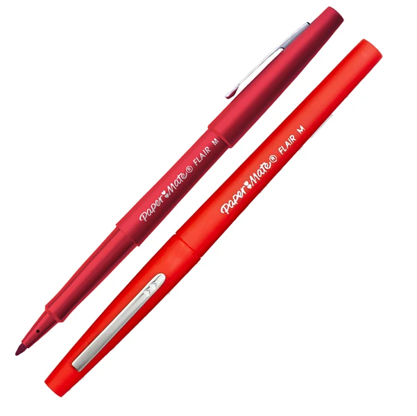 Pennarello Flair Punta Fibra 1,1 mm Inchiostro Non Trapassa la Carta 3 Colori Conf. 12 pz - Paper Mate