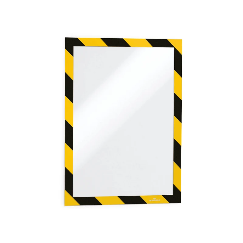 Durable Duraframe Security Self Adhesive A4 Yellow/Black (Pack of 2) 4944130