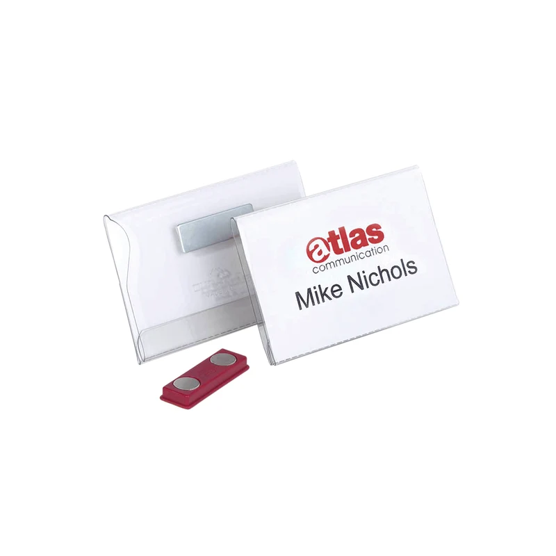 Durable Magnetic Name Badge 54x90mm Clear (Pack of 25) 8117/19