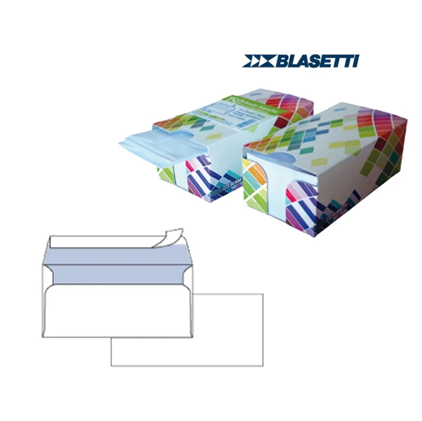 Buste Commerciale Strip Bianco 11x23 cm Carta 90 gr Box Dispenser Conf. 150 pz - Blasetti