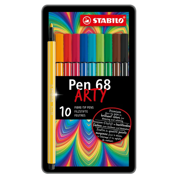 Pennarelli Stabilo Pen 68 – Punta 1 mm | Acquerellabili | Resistono 24h | Scatola Metallo