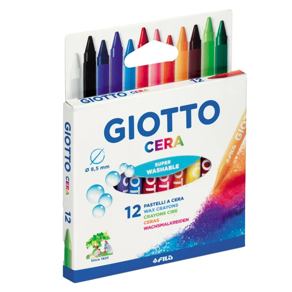 Pastelli a Cera Mina 8,5 mm Colori Coprenti Tecnica Graffito 2 Formati 12 e 24 pz – Giotto