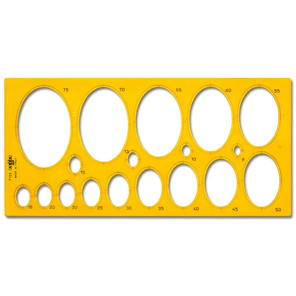 Maschera per Ellissi 8/75 mm Plastica Trasparente Disegno Tecnico - Arda