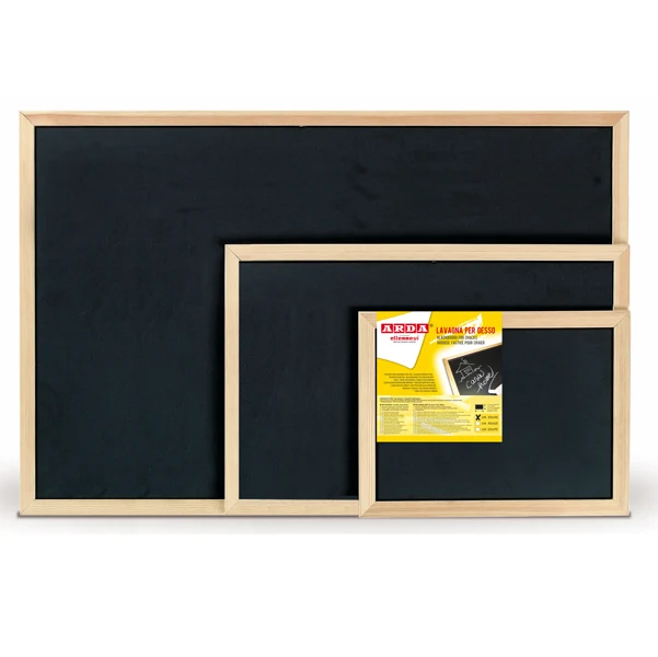 Lavagna Ardesia Artificiale Monofacciale con Cornice Legno e Kit Fissaggio - Arda