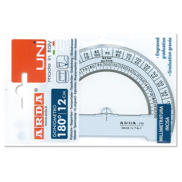 Goniometro UNI 180° e 360° Plastica Fumé Ottico - Arda
