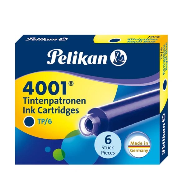 Cartucce Pelikan 4001/TP per Stilografica – 7 Colori, Scatoletta 6 Pz.