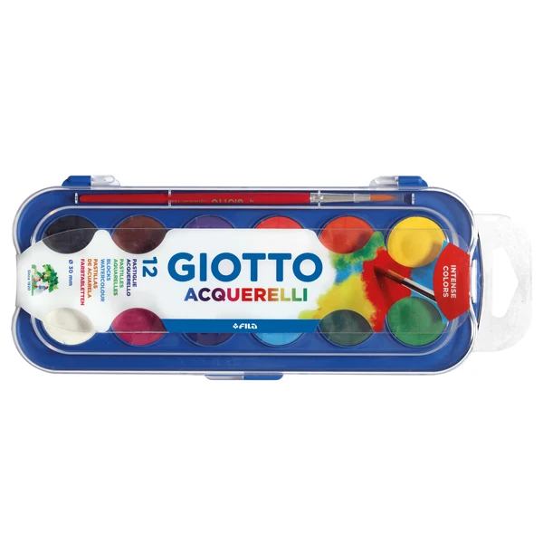 Acquerelli Pastiglie Diam. 30 mm Pigmenti Alta Qualità 3 Formati 12-24-36 Colori – Giotto