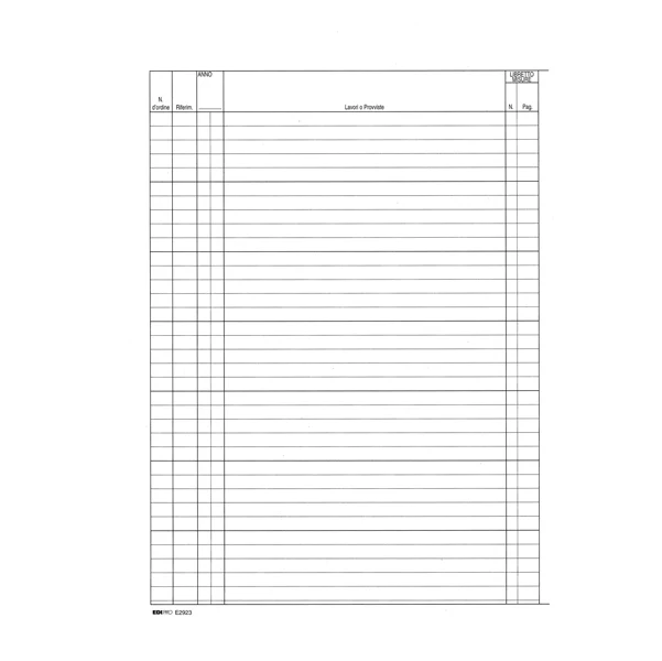 Registro Contabilità dei Lavori, 47 Pag. Numerate, 31x21 cm - Edipro