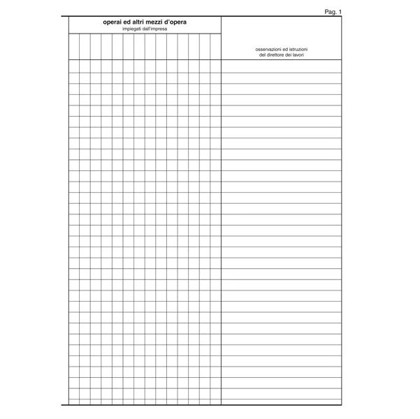 Registro Giornale dei Lavori, 47 Pag. Numerate, 31x21 cm - Edipro