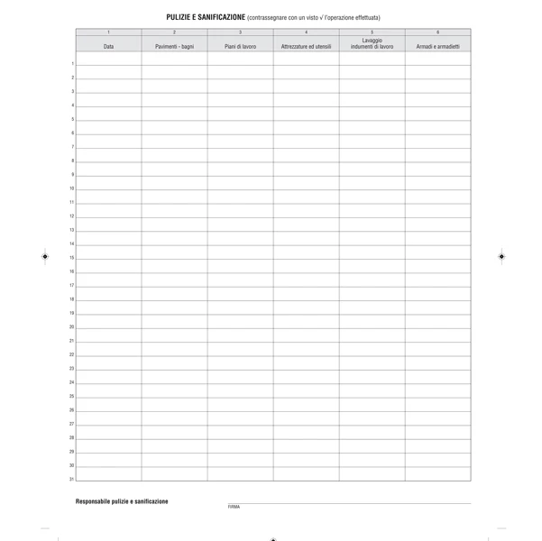 Registro Pulizia e Sanificazione in Azienda, 40 Pag., 31x24,5 cm - Edipro