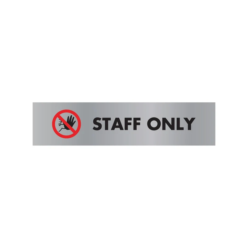 Acrylic Sign Staff Only Aluminium 190x45mm SR22365